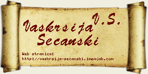 Vaskrsija Sečanski vizit kartica